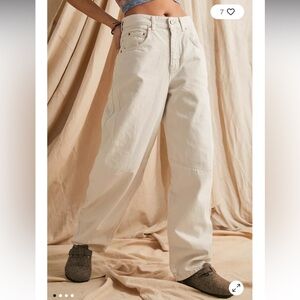 BDG White Logan Cinch Back Boyfriend Jean